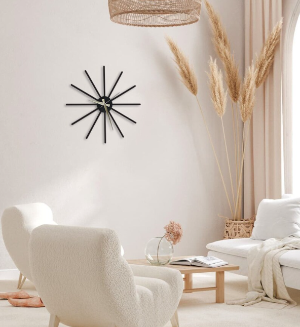 Minimalist Black Metal Large Wall Clock