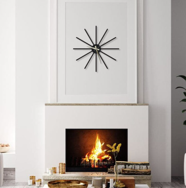 Minimalist Black Metal Large Wall Clock