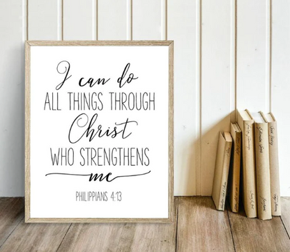 I Can do All Things Bible Verse Wall Art NO FRAME