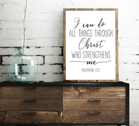 I Can do All Things Bible Verse Wall Art NO FRAME