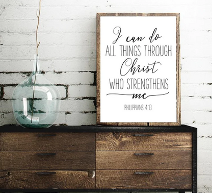 I Can do All Things Bible Verse Wall Art NO FRAME